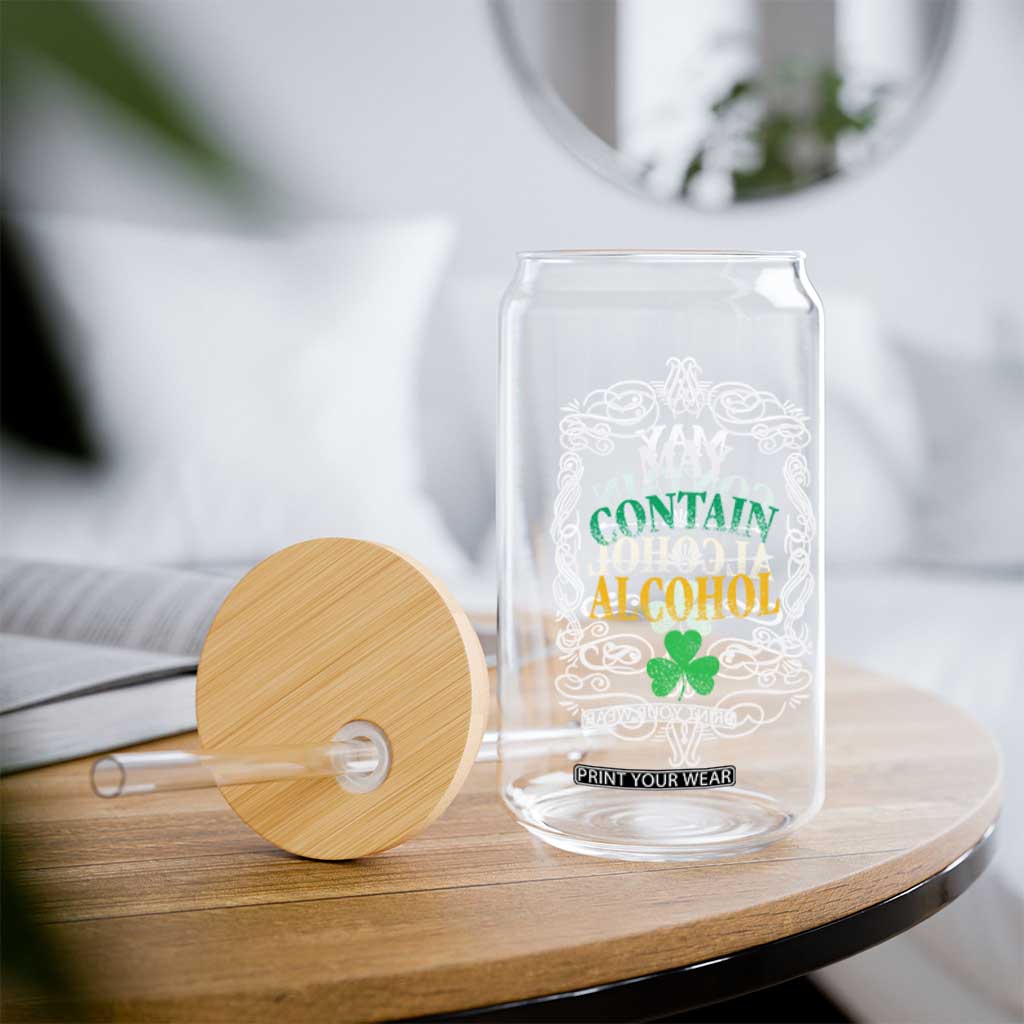 Funny May Contain Alcohol Glass Can Irish Beer Drinking St Patrick's Day TS11 Print Your Wear