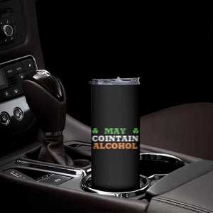 Funny May Contain Alcohol Skinny Tumbler Irish Beer Drinking St Patrick's Day Shamrock TS11 Print Your Wear