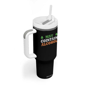 Funny May Contain Alcohol Tumbler With Handle Irish Beer Drinking St Patrick's Day Shamrock TS11 Print Your Wear