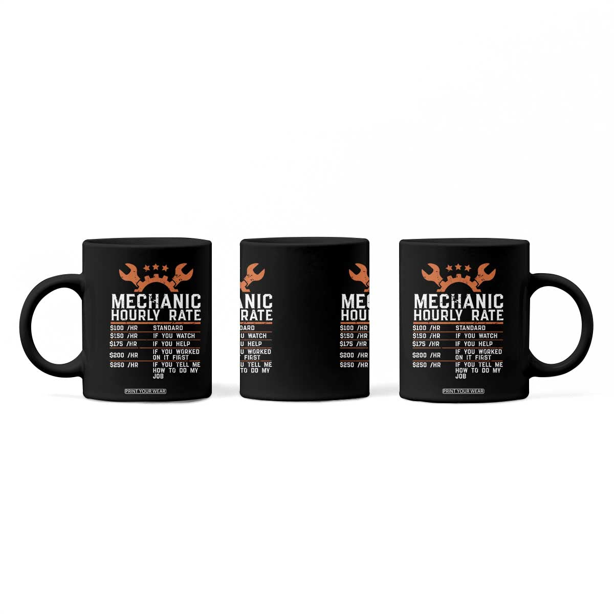 Funny Mechanic Hourly Rate Auto Car Mechanic Labor Rates Coffee Mug TS11 Print Your Wear