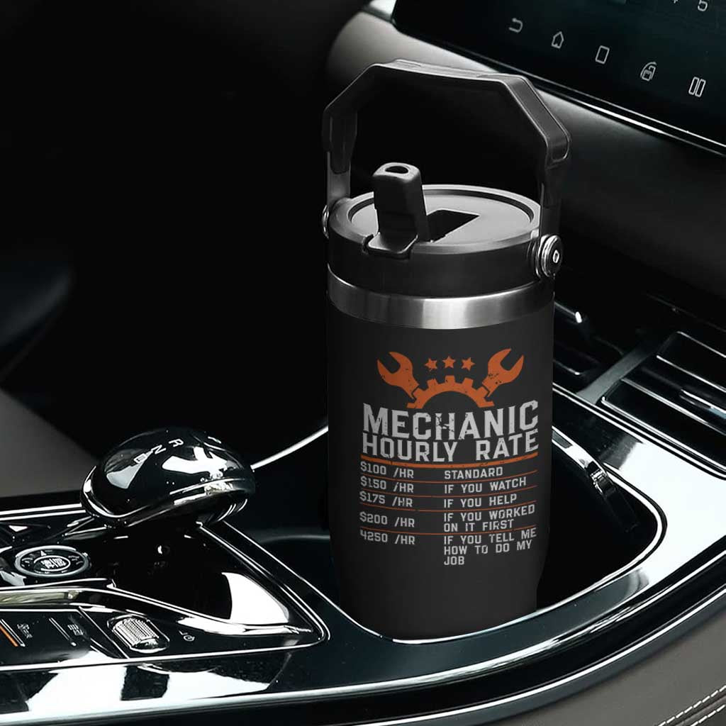 Funny Mechanic Hourly Rate Auto Car Mechanic Labor Rates Flip Straw Tumbler TS11 Print Your Wear