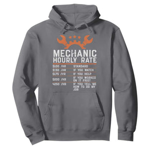 Funny Mechanic Hourly Rate Auto Car Mechanic Labor Rates Hoodie TS11 Charcoal Print Your Wear