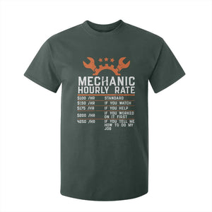 Funny Mechanic Hourly Rate Auto Car Mechanic Labor Rates T Shirt For Kid TS11 Dark Forest Green Print Your Wear