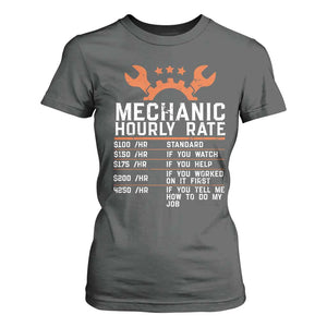 Funny Mechanic Hourly Rate Auto Car Mechanic Labor Rates T Shirt For Women TS11 Dark Heather Print Your Wear