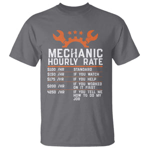 Funny Mechanic Hourly Rate Auto Car Mechanic Labor Rates T Shirt TS11 Charcoal Print Your Wear