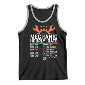 Funny Mechanic Hourly Rate Auto Car Mechanic Labor Rates Tank Top TS11 Black Athletic Heather Print Your Wear