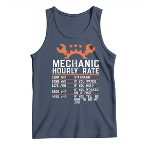 Funny Mechanic Hourly Rate Auto Car Mechanic Labor Rates Tank Top TS11 Navy Print Your Wear