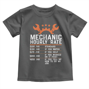 Funny Mechanic Hourly Rate Auto Car Mechanic Labor Rates Toddler T Shirt TS11 Dark Heather Print Your Wear