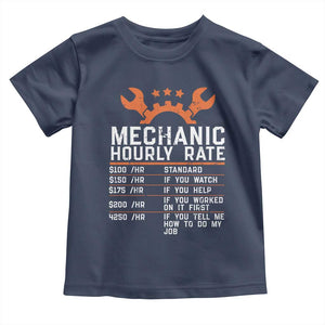 Funny Mechanic Hourly Rate Auto Car Mechanic Labor Rates Toddler T Shirt TS11 Navy Print Your Wear