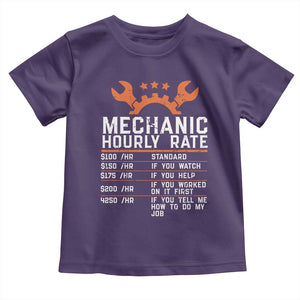 Funny Mechanic Hourly Rate Auto Car Mechanic Labor Rates Toddler T Shirt TS11 Purple Print Your Wear
