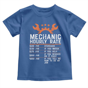 Funny Mechanic Hourly Rate Auto Car Mechanic Labor Rates Toddler T Shirt TS11 Royal Blue Print Your Wear