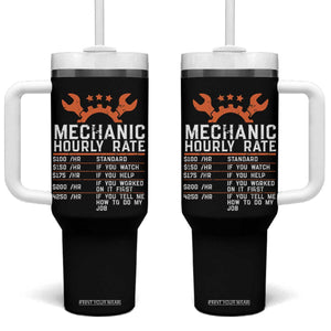 Funny Mechanic Hourly Rate Auto Car Mechanic Labor Rates Tumbler With Handle TS11 One Size: 40 oz Black Print Your Wear