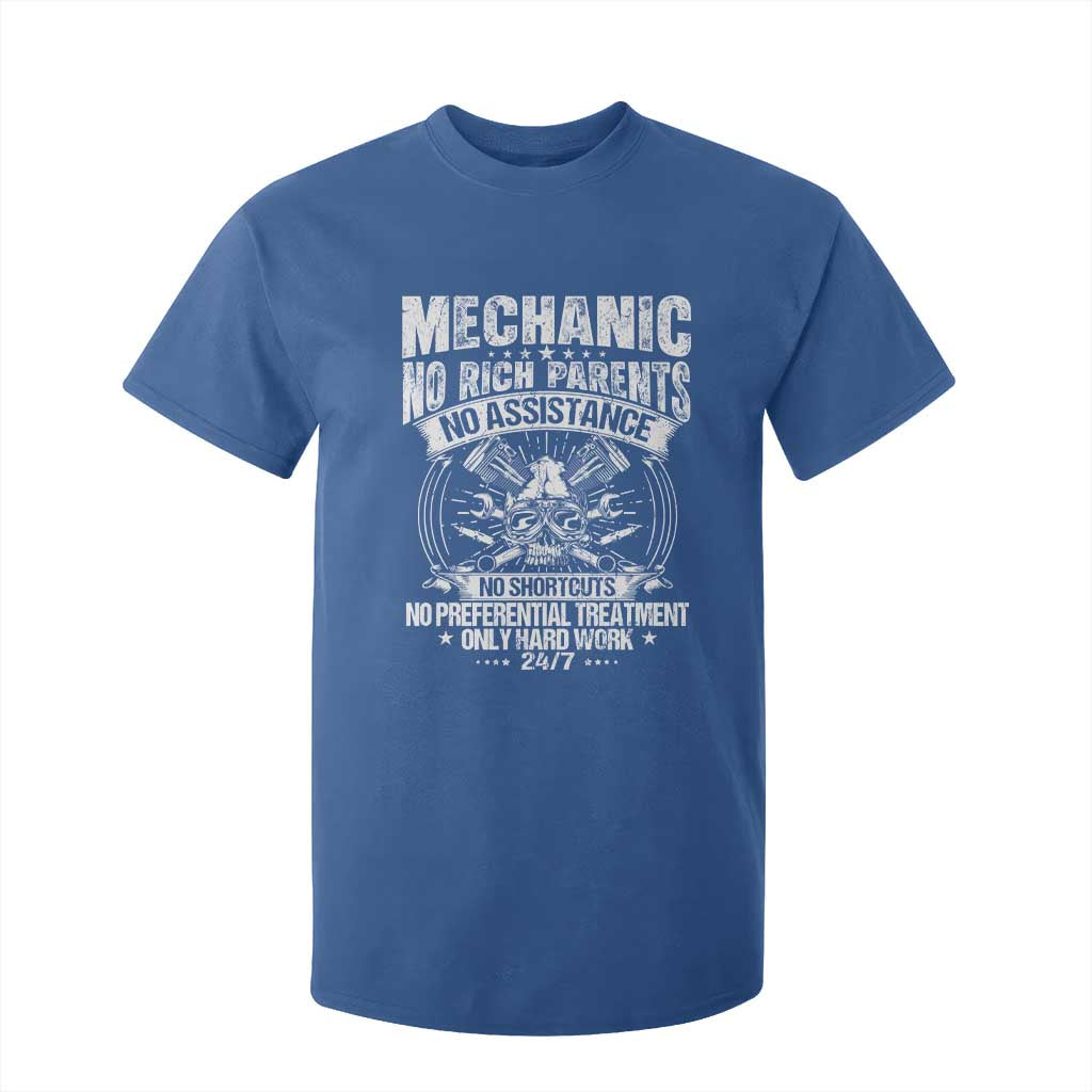 Funny Mechanic No Rich Parents No Assistance No Handouts T Shirt For Kid Car Mechanic Garage TS11 Royal Blue Print Your Wear