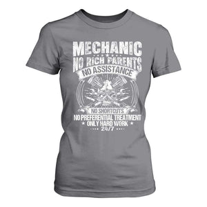 Funny Mechanic No Rich Parents No Assistance No Handouts T Shirt For Women Car Mechanic Garage TS11 Charcoal Print Your Wear