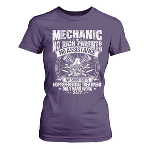 Funny Mechanic No Rich Parents No Assistance No Handouts T Shirt For Women Car Mechanic Garage TS11 Purple Print Your Wear