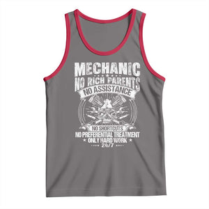 Funny Mechanic No Rich Parents No Assistance No Handouts Tank Top Car Mechanic Garage TS11 Deep Heather Red Print Your Wear