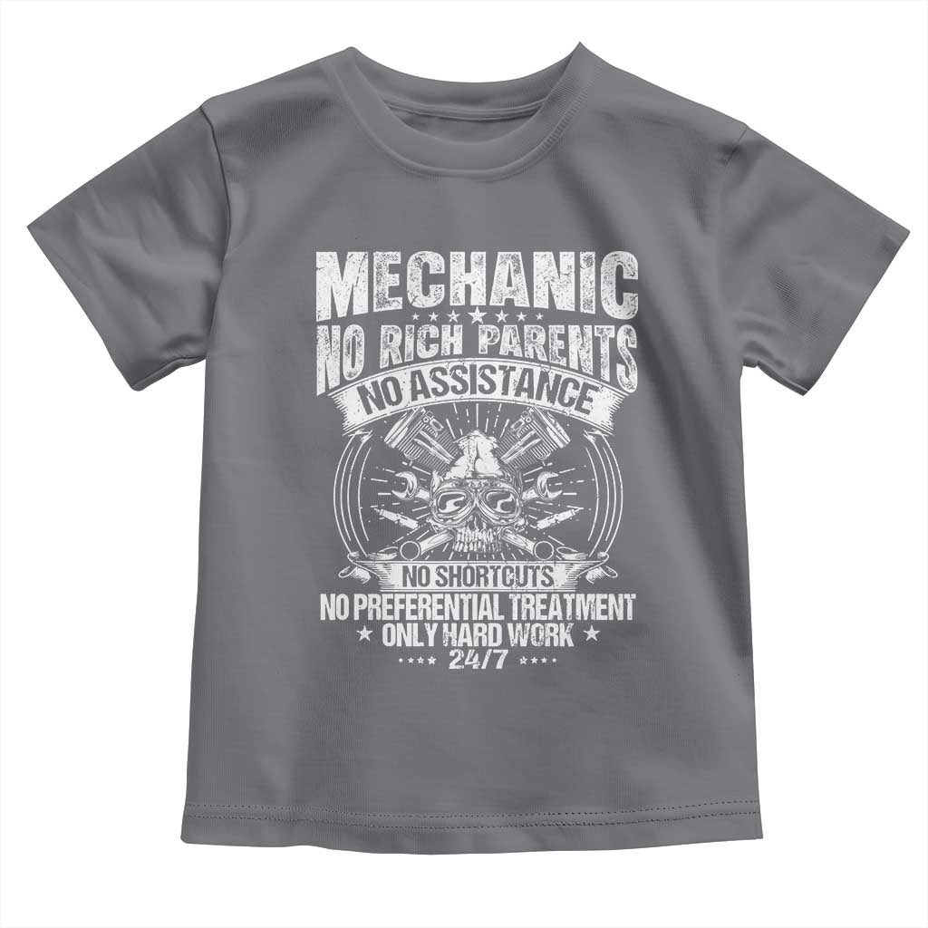 Funny Mechanic No Rich Parents No Assistance No Handouts Toddler T Shirt Car Mechanic Garage TS11 Charcoal Print Your Wear