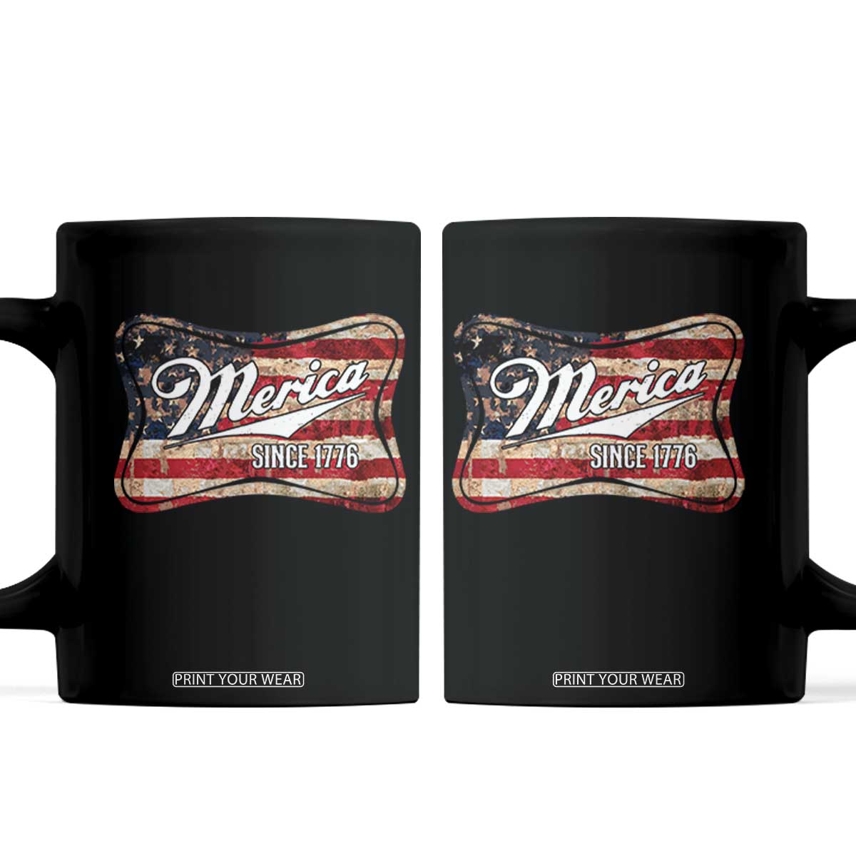 Funny Merica Since 1776 Coffee Mug 4th of July Beer Lover American Flag TS11 Black Print Your Wear