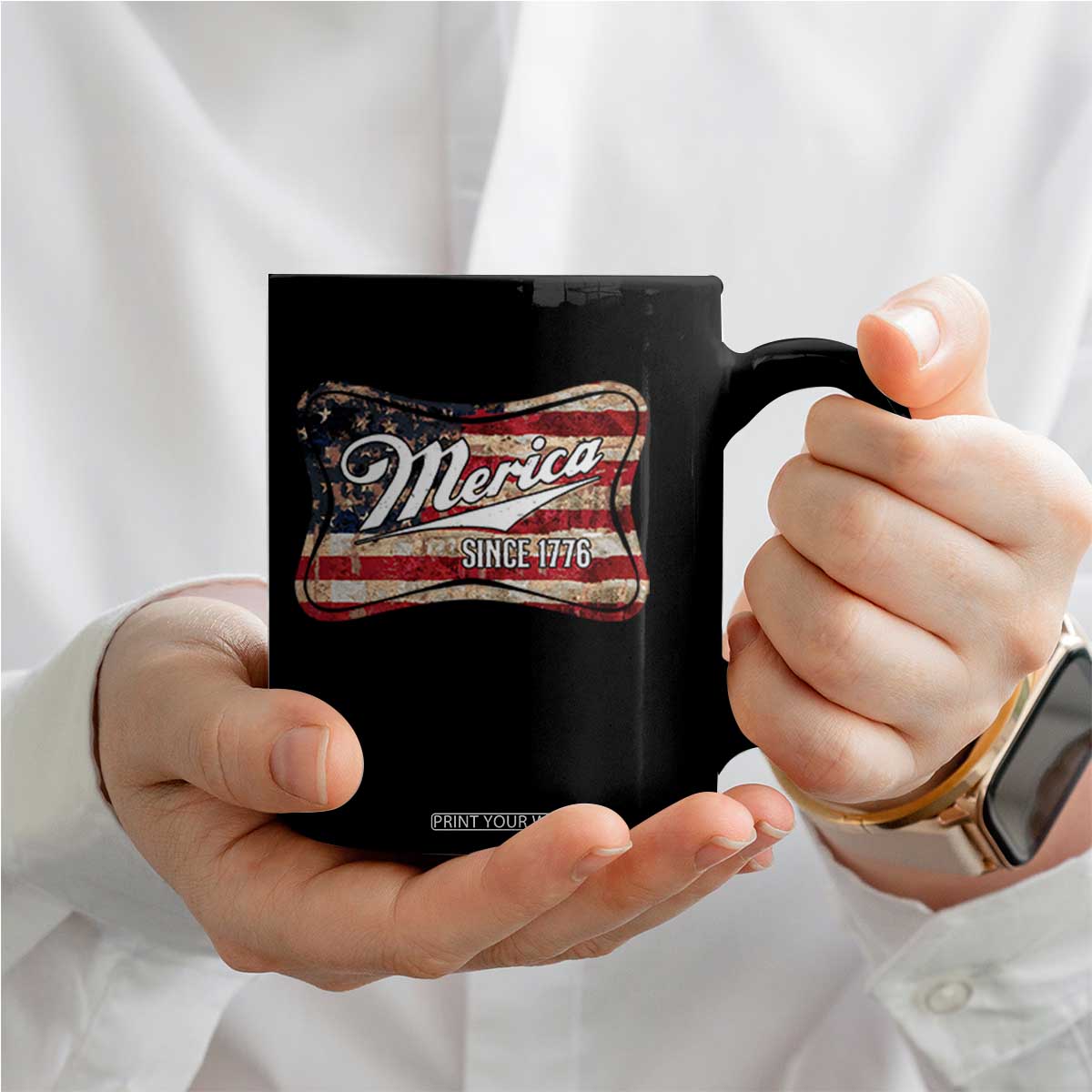 Funny Merica Since 1776 Coffee Mug 4th of July Beer Lover American Flag TS11 Print Your Wear