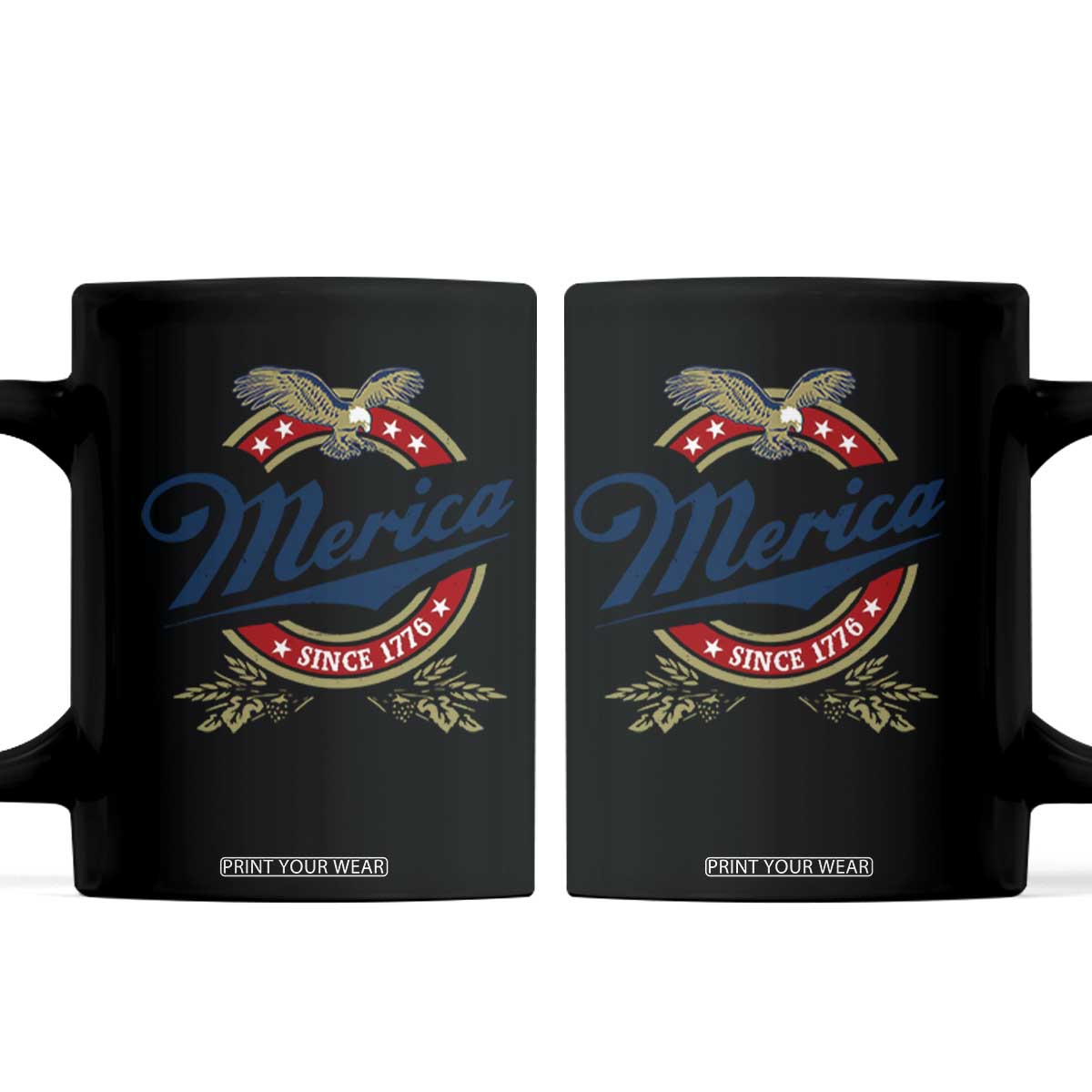 Funny Merica Since 1776 Coffee Mug 4th of July Beer Lover Eagle TS11 Black Print Your Wear
