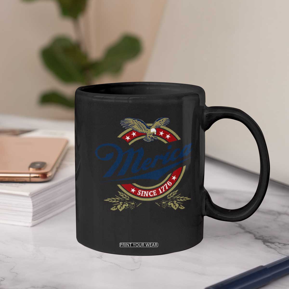 Funny Merica Since 1776 Coffee Mug 4th of July Beer Lover Eagle TS11 Print Your Wear