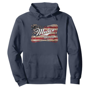 Funny Merica Since 1776 Hoodie 4th of July Beer Lover American Flag TS11 Navy Print Your Wear