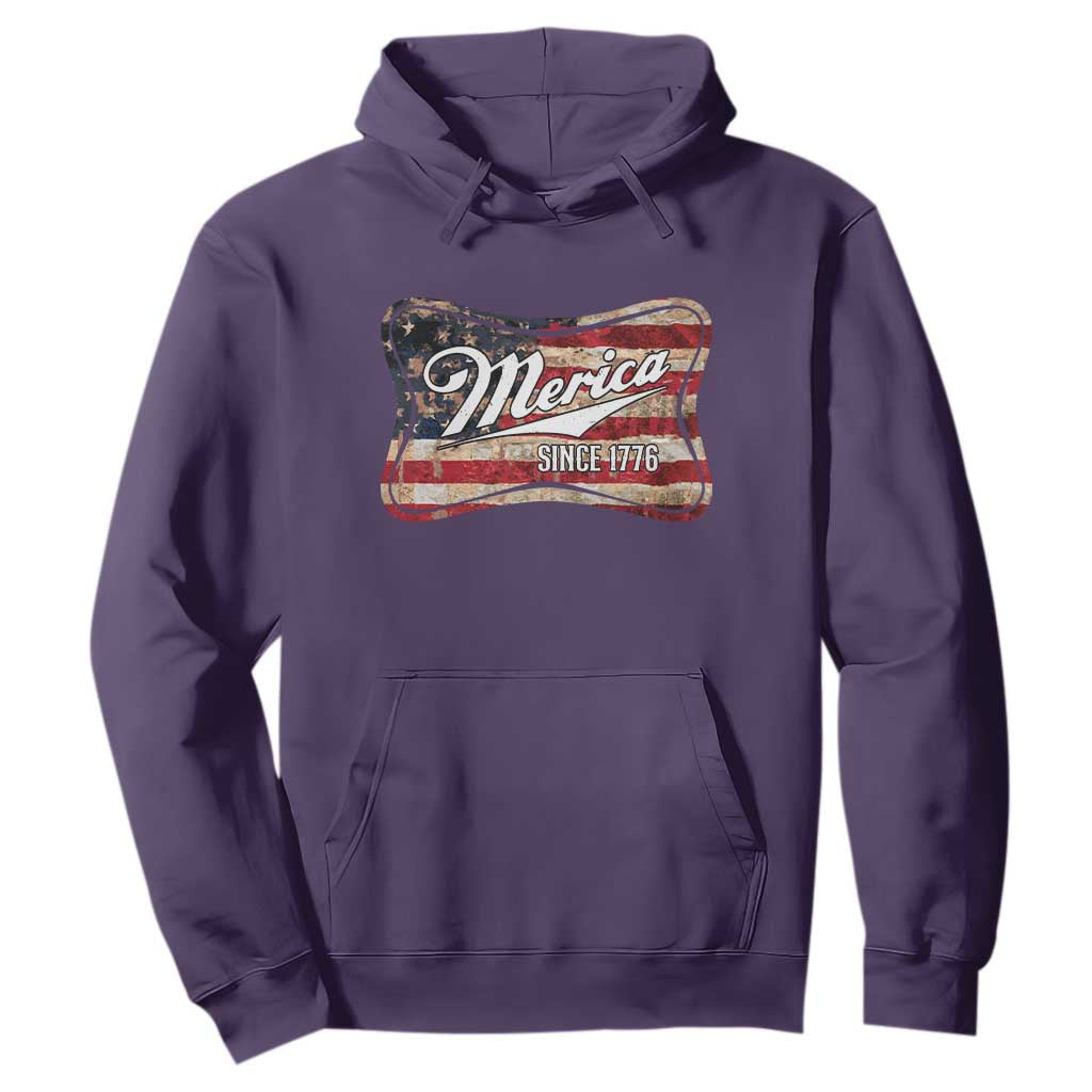 Funny Merica Since 1776 Hoodie 4th of July Beer Lover American Flag TS11 Purple Print Your Wear