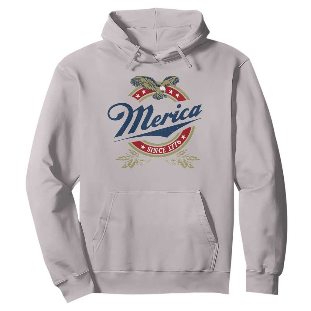 Funny Merica Since 1776 Hoodie 4th of July Beer Lover Eagle TS11 Ice Gray Print Your Wear