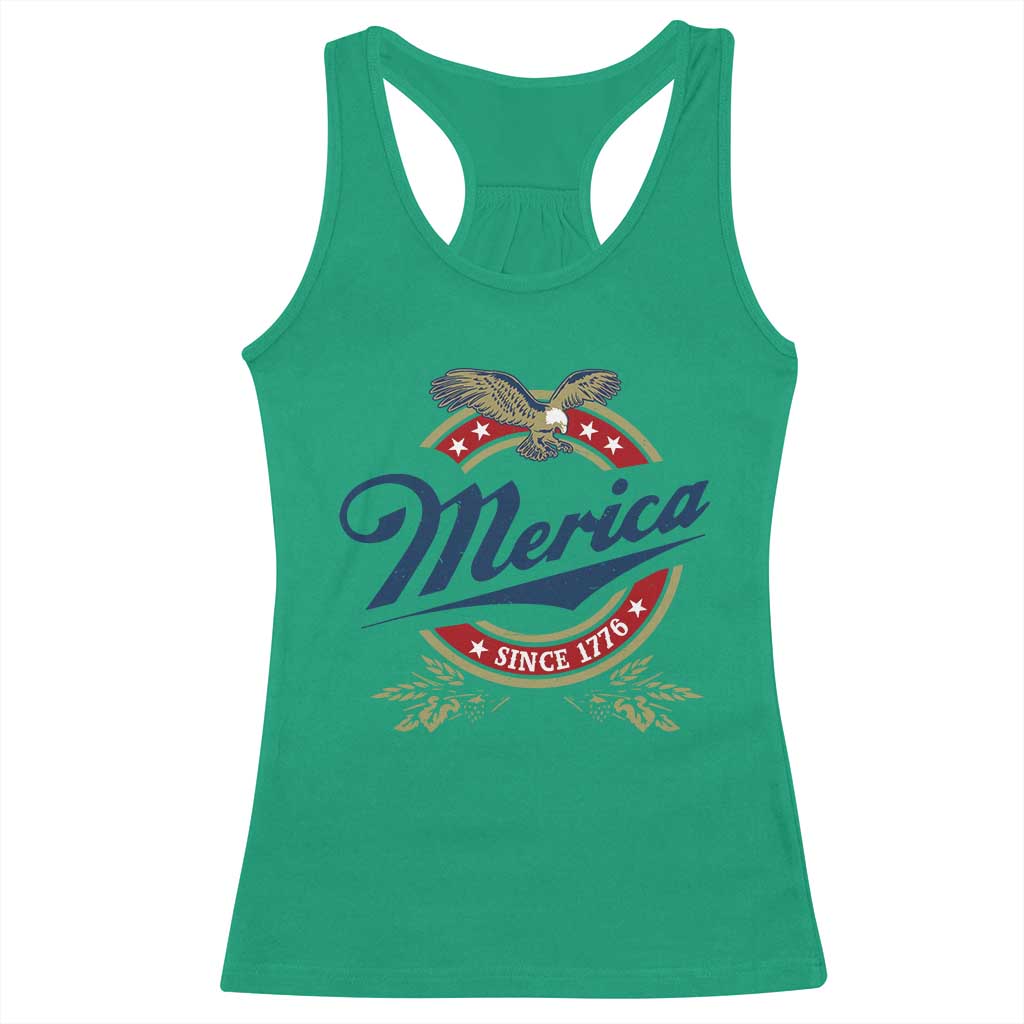 Funny Merica Since 1776 Racerback Tank Top 4th of July Beer Lover Eagle TS11 Irish Green Print Your Wear