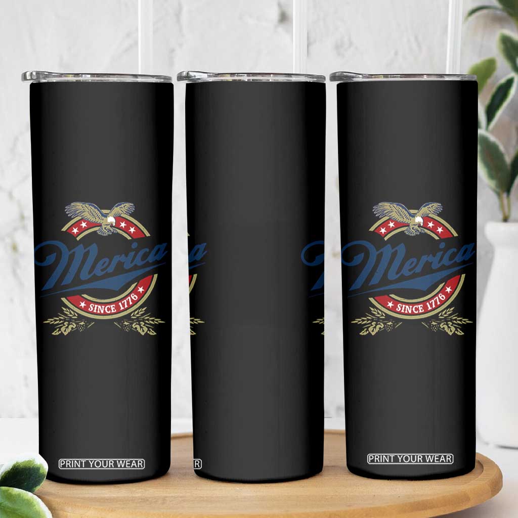 Funny Merica Since 1776 Skinny Tumbler 4th of July Beer Lover Eagle TS11 Print Your Wear
