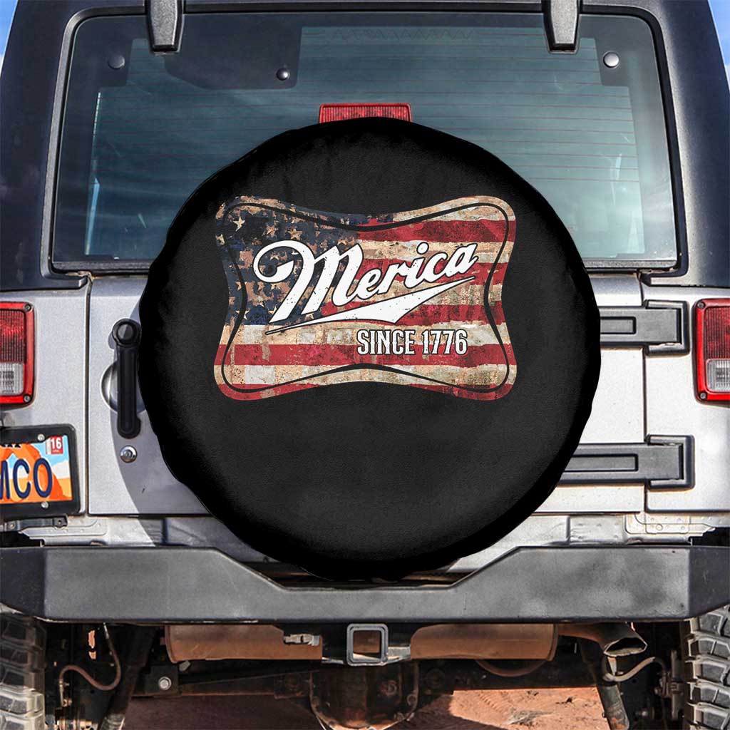 Funny Merica Since 1776 Spare Tire Cover 4th of July Beer Lover American Flag TS11 No hole Black Print Your Wear