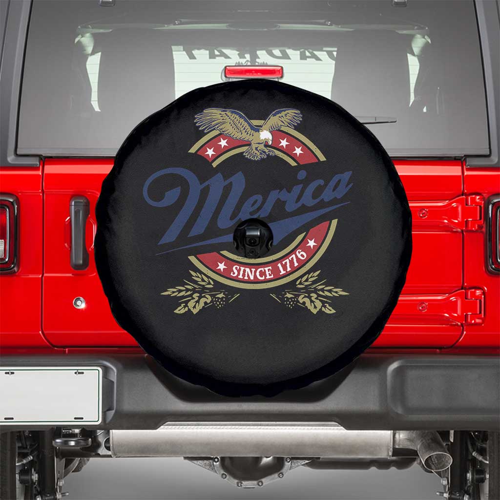 Funny Merica Since 1776 Spare Tire Cover 4th of July Beer Lover Eagle TS11 Black Print Your Wear