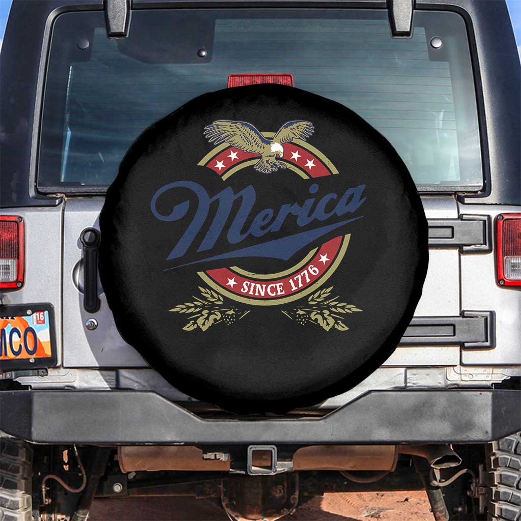 Funny Merica Since 1776 Spare Tire Cover 4th of July Beer Lover Eagle TS11 No hole Black Print Your Wear