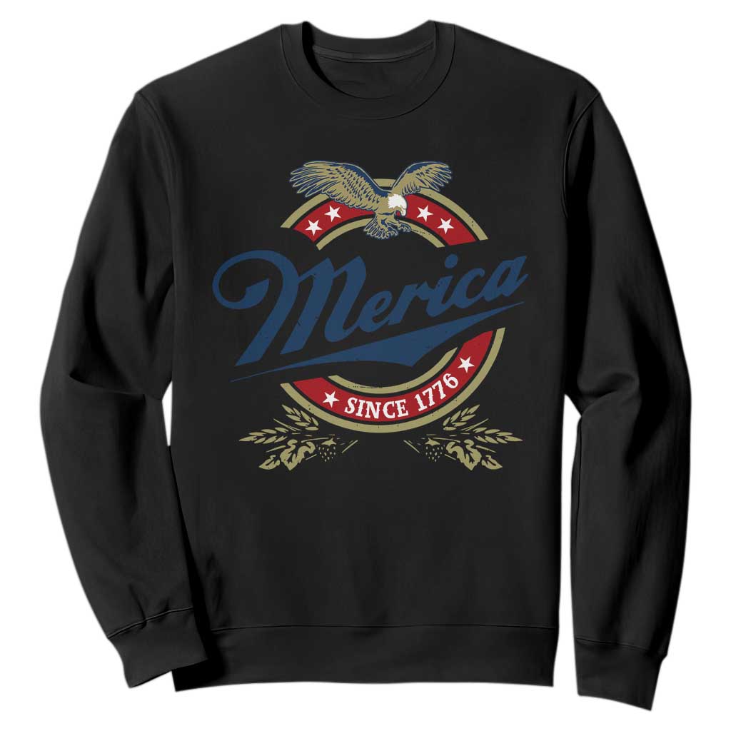 Funny Merica Since 1776 Sweatshirt 4th of July Beer Lover Eagle TS11 Black Print Your Wear