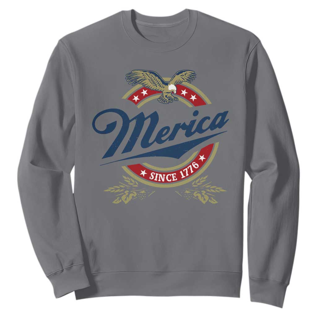 Funny Merica Since 1776 Sweatshirt 4th of July Beer Lover Eagle TS11 Charcoal Print Your Wear