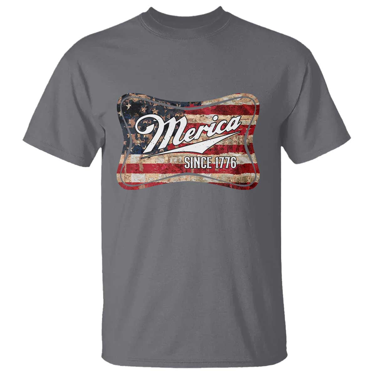 Funny Merica Since 1776 T Shirt 4th of July Beer Lover American Flag TS11 Charcoal Print Your Wear