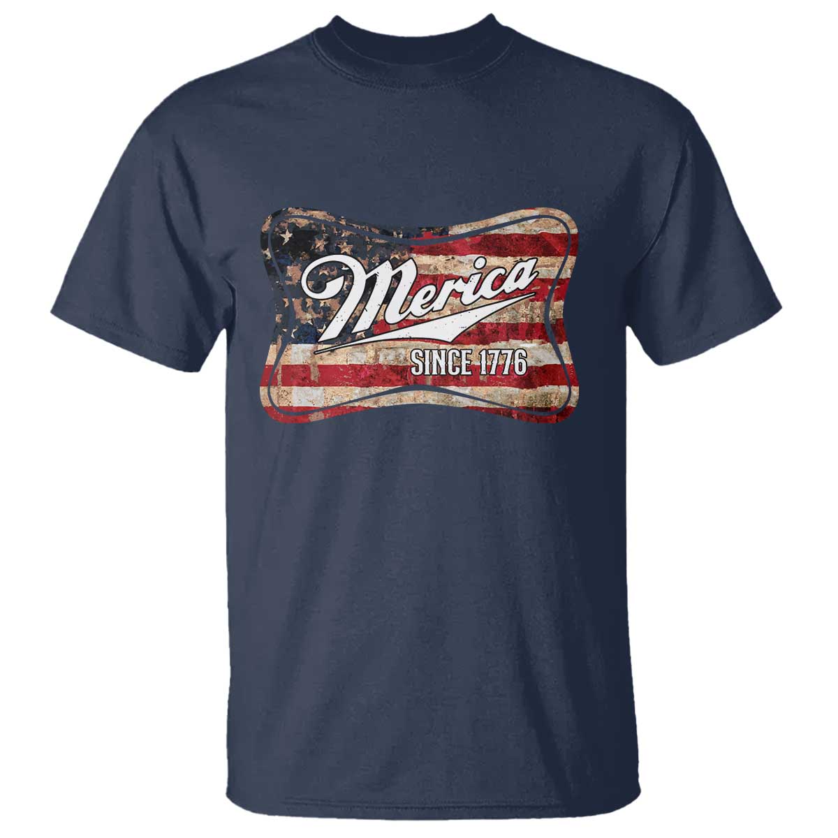 Funny Merica Since 1776 T Shirt 4th of July Beer Lover American Flag TS11 Navy Print Your Wear