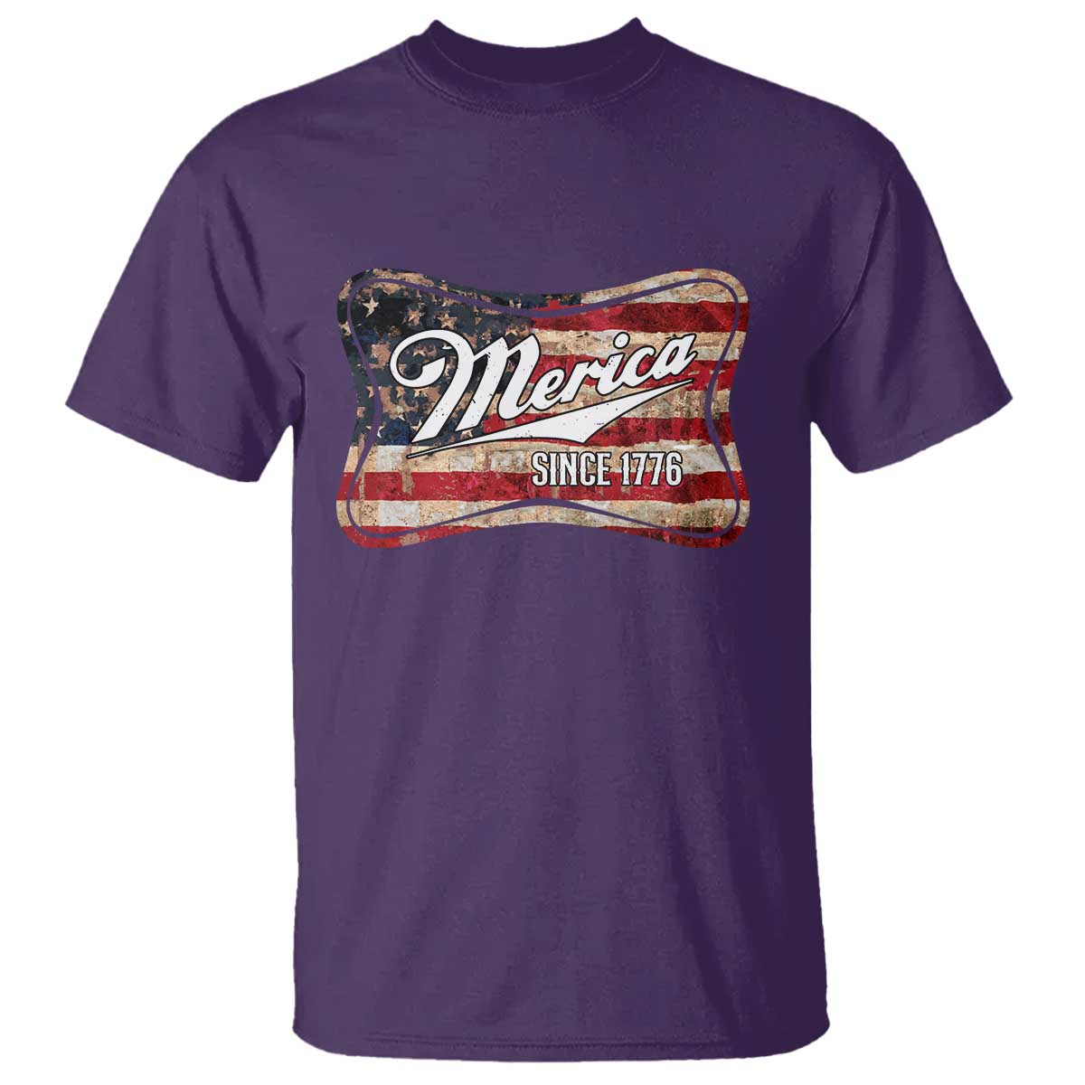 Funny Merica Since 1776 T Shirt 4th of July Beer Lover American Flag TS11 Purple Print Your Wear
