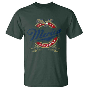 Funny Merica Since 1776 T Shirt 4th of July Beer Lover Eagle TS11 Dark Forest Green Print Your Wear