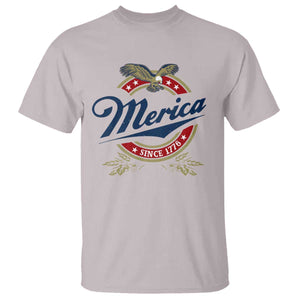 Funny Merica Since 1776 T Shirt 4th of July Beer Lover Eagle TS11 Ice Gray Print Your Wear