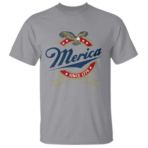 Funny Merica Since 1776 T Shirt 4th of July Beer Lover Eagle TS11 Sport Gray Print Your Wear