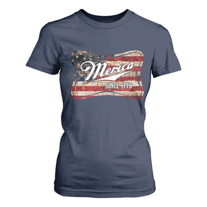 Funny Merica Since 1776 T Shirt For Women 4th of July Beer Lover American Flag TS11 Navy Print Your Wear