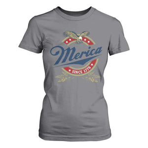 Funny Merica Since 1776 T Shirt For Women 4th of July Beer Lover Eagle TS11 Charcoal Print Your Wear