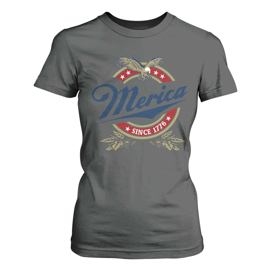 Funny Merica Since 1776 T Shirt For Women 4th of July Beer Lover Eagle TS11 Dark Heather Print Your Wear