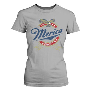 Funny Merica Since 1776 T Shirt For Women 4th of July Beer Lover Eagle TS11 Sport Gray Print Your Wear