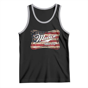 Funny Merica Since 1776 Tank Top 4th of July Beer Lover American Flag TS11 Black Athletic Heather Print Your Wear
