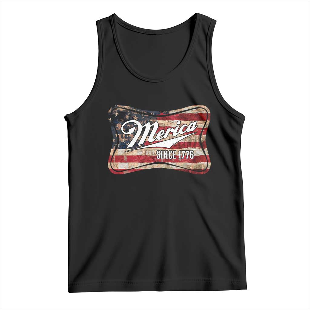 Funny Merica Since 1776 Tank Top 4th of July Beer Lover American Flag TS11 Black Print Your Wear