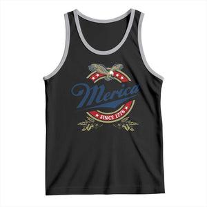Funny Merica Since 1776 Tank Top 4th of July Beer Lover Eagle TS11 Black Athletic Heather Print Your Wear