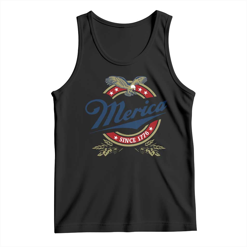 Funny Merica Since 1776 Tank Top 4th of July Beer Lover Eagle TS11 Black Print Your Wear