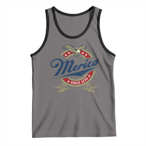 Funny Merica Since 1776 Tank Top 4th of July Beer Lover Eagle TS11 Deep Heather Black Print Your Wear